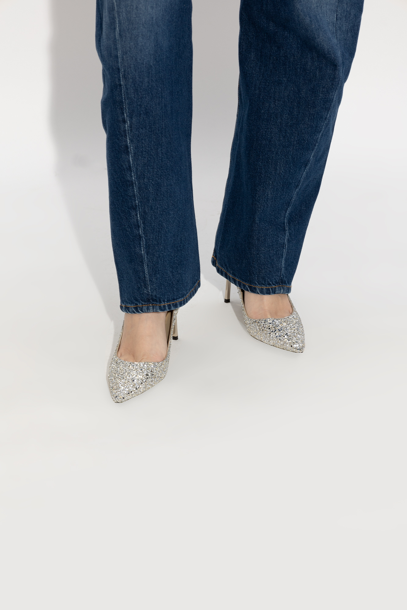 Romy 85 glitter hot sale pumps